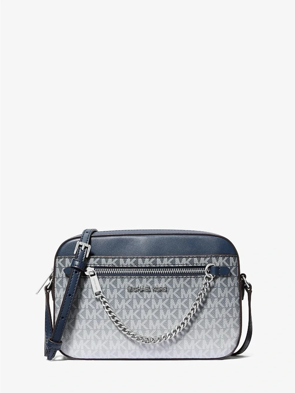 NWOT Michael Kors Blue Jet Set Large Ombré Signature Logo Crossbody Bag